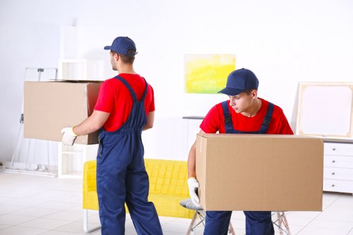 Removal company van preparing for a home move in Harringay