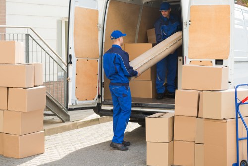 Boxes and moving equipment used by removal companies in Harringay