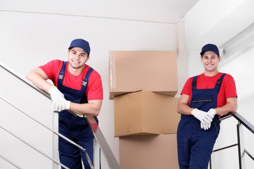 Professional movers carrying furniture in Harringay