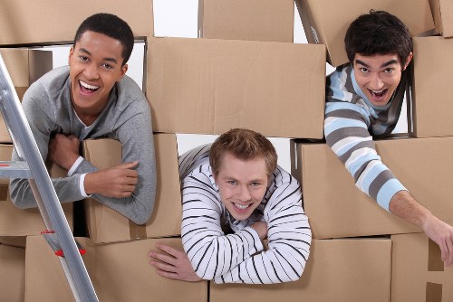 Packing boxes and preparing for a Harringay flat removal