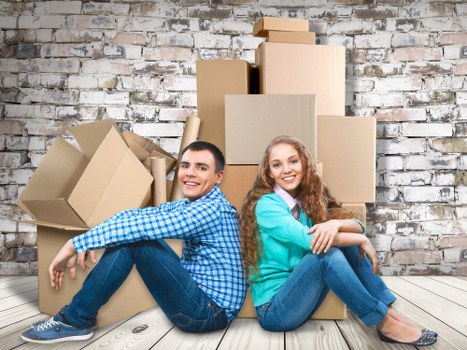 Business and home move items loaded into a local removals van