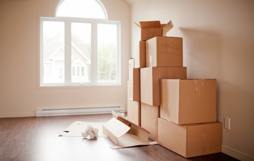Moving truck and boxes for removals in Harringay