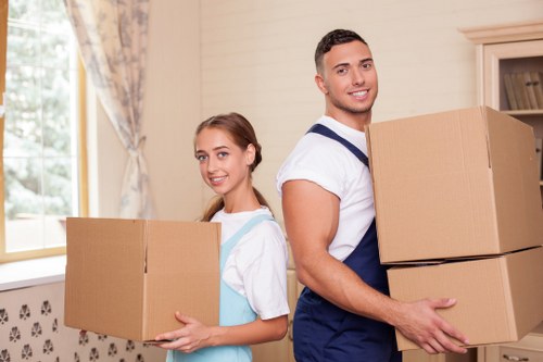 Van and moving team on a Harringay street with parking considerations
