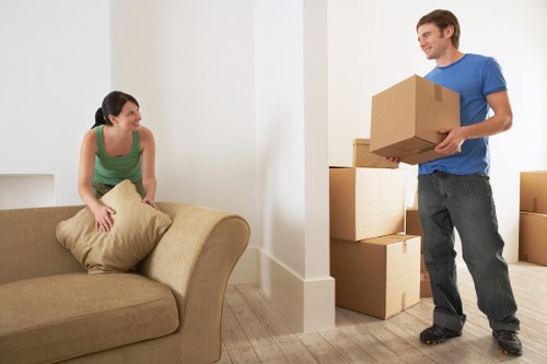Packed student room ready for removals in Harringay